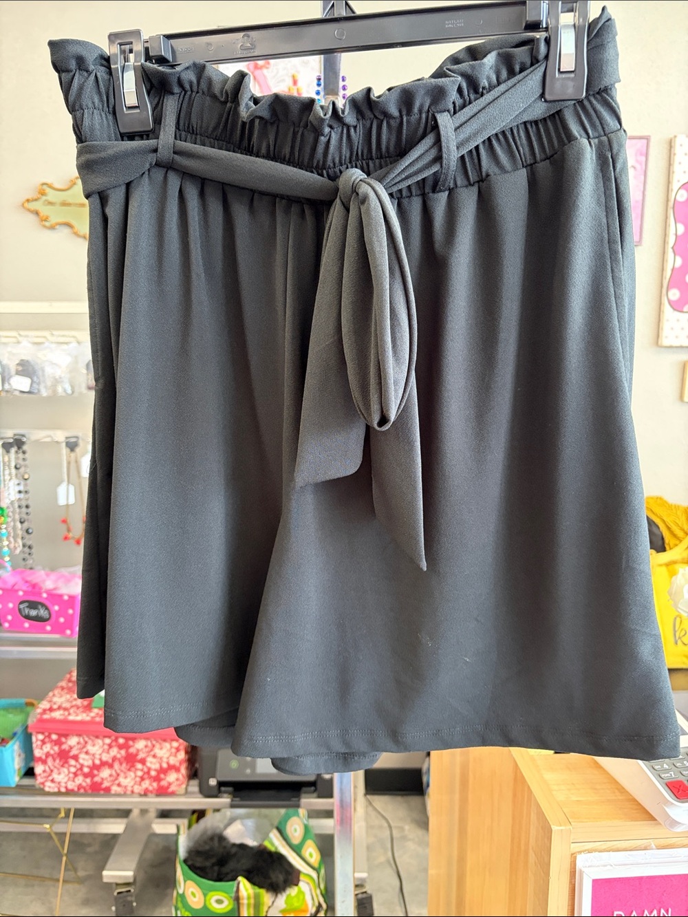 LuLaRoe Black Paperbag Waist Tie Shorts
